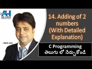 14. Program To Add Two Numbers | C language in Telugu For Beginners