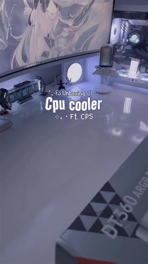 Kitsu ⏻ on Instagram‎: "Unboxing the DT360 ARGB Display cooler from @cpspccooler and I’m obsessed!! This was my very first time installing a PC component on my own and I won’t lie it was stressful, but it was also so fun and rewarding ౨ৎ ⋆｡˚ The design is insanely aesthetic, and I’m completely in love with the magnetic screen, it adds such a cool touch to my setup ૮๑ˊ ꒳ ˋ๑ა Huge thank you to @cpspccooler for gifting me this amazing cooler ᢉ𐭩 Link’s in my bio if you wanna check it out~ ♡ . . . .
