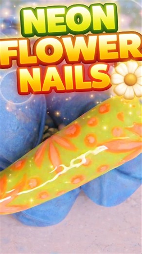 Neon Flower Nails 🌼 #nailart #nails #naildesign #shorts #neonnails #trending #viralshorts