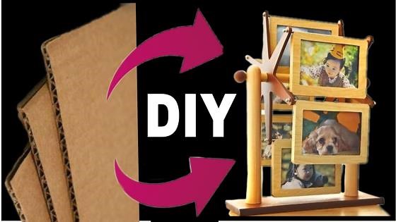 DIY Cardboard Rotating Photo Frame