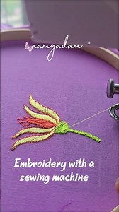 Flower Embroidery with a Regular Sewing Machine | Easy Free Motion Embroidery #machineembroidery