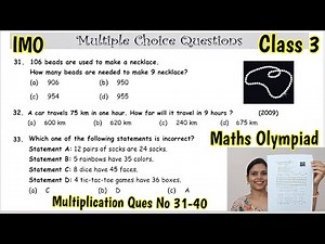 Olympiad Exam for Class 3 Maths 2023 | Maths Olympiad Mock Test for Class 3 | IMO Class 3 QNo 31-40