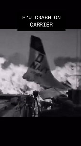 13K views · 116 reactions | Vought F7U-3 Cutlass 129595 crashes on landing on USS Hancock killing pilot LCDR Jay Alkire and three crew members off the coast of California on July 14th 1955 | Iyaoyastrong | Facebook