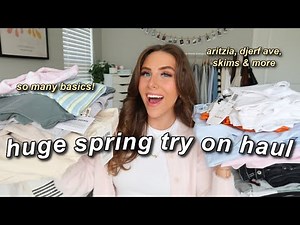 HUGE SPRING TRY ON CLOTHING HAUL 2023 | aritzia, skims, brandy melville, djerf avenue, & more!