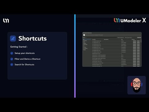 How to use UModeler X Shortcuts