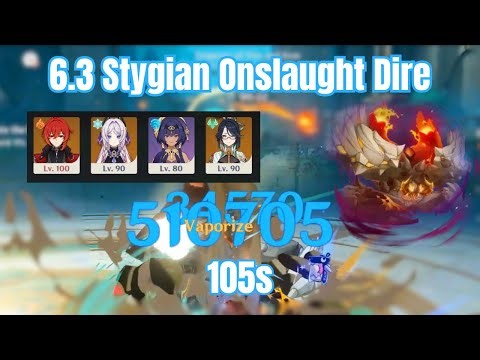 Hydro Diluc vs Crab 105s | 6.3 Stygian Onslaught Dire | Genshin Impact