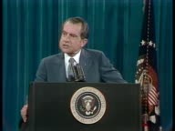 President Nixon delivers his "I am not a crook" speech.