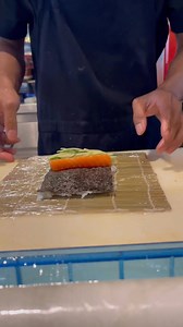 Wrap in plastic and roll into sushi rolls and serve. #fb #chef #reelsfbシ #sushi Wudthichai sushi chef | Wudthichai sushi chef