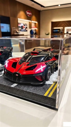 Red Bugatti Bolide 😳🔥 Frozen in Crystal Clear Resin!