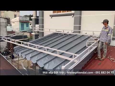 [THI CÔNG]Mái bạt kéo tự động - Mẫu mái che thông minh| Mái xếp Đất Việt