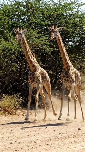 🦁 Giants of the Wild: A Heart-Stopping Lion vs. Giraffe Chase 🌿