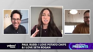 Actors Seth Rogen & Paul Rudd discuss their upcoming Super Bowl ad