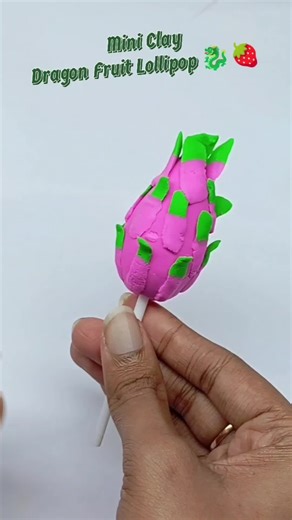 Easy DIY Mini Clay Dragon Fruit Lollipop Tutorial