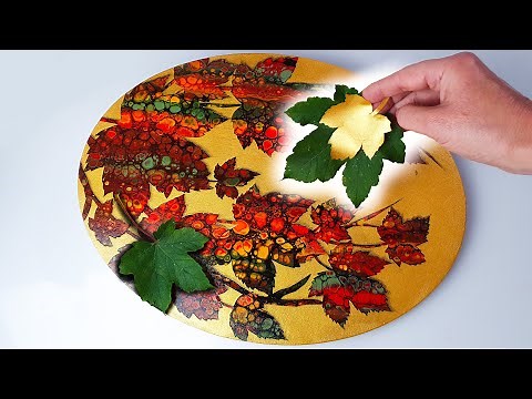 Go BEYOND Acrylic Pouring with Leaves + Satisfying Techniques | AB Creative Tutorial