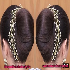 2.5M views · 30K reactions | Wedding Juda Bun Hairstyle | Easy Juda Hairstyles For Ladies | Wedding Hairstyle For Long Hair | Susmita's Hairstyle | Facebook