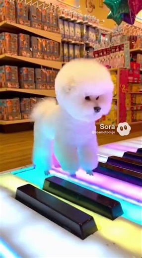 Cosmo in the toy store. Piano..