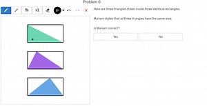 Here are three triangles drawn inside three identical rectangle... | Filo