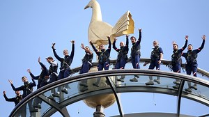 Tottenham stars brave the club's Dare Skywalk - a thrilling climb onto the ROOF