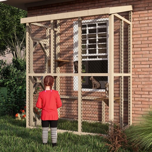 4”x6” Outdoor Cat Enclosure Plans – DIY Catio Wooden Frame – Secure Cat Patio PDF Build Plan - Etsy
