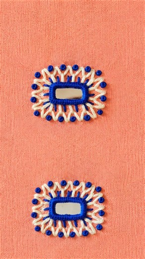 Easy Rectangular Mirror Work Tutorial | Simple Mirror Embroidery for Beginners