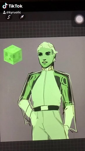 Colorful Minecraft Slime Drawing Tutorial