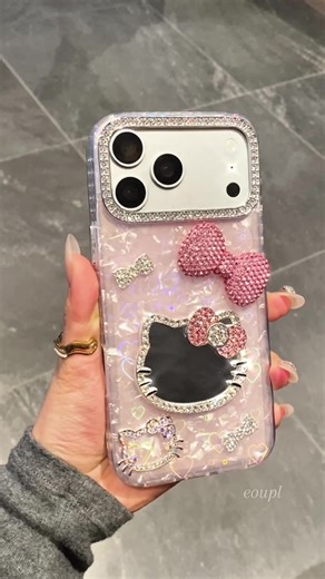 Cute Pink Kitty Mirror Case for iPhone Models