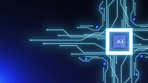 基板上のAIチップと回路の動画｜無料の動画素材サイト「動画AC」