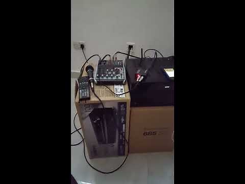 Home Karaoke setup with AV receiver and mixer