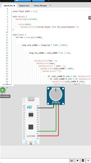 Potentiometer + STM32 = Instant Voltage Meter #DIY #Arduino #Shorts