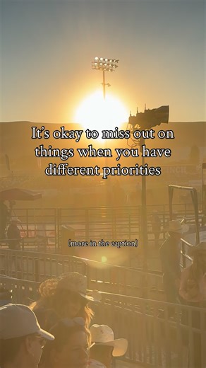 College Rodeo Recruiting ™️ on Instagram: "It’s okay to miss out on things when you have different priorities. Chasing that dream isn’t stupid. It’s not embarrassing. Even if you have no evidence that any of this will actually work. It’s okay to miss out on a day date for prom because you have a high school rodeo. It’s okay to not make it to every bonfire because you need to do chores after roping two pens of calves. Missing out on spring break, 4th of July trips and beach vacations isn’t the en