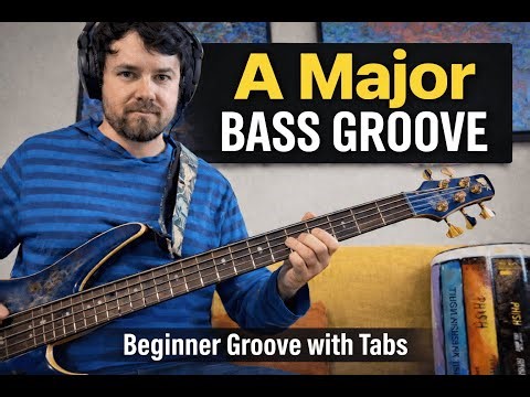 Beginner Bass Groove in A Major (with tabs)