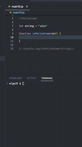 Walk through of the most common coding interview question, checking if a string is a palindrome, useful for coding interviews at companies like Microsoft, Amazon, Apple and Google #softwareengineering​ #javascript​ #codinginterview​ #shorts | Thom Code