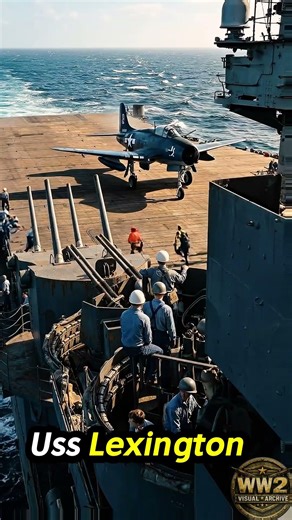 F6F 3 Hellcat Landing on USS Lexington in 1944 Battle of the Philippine Sea