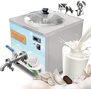 14L Pasteurization Pasteurizer Machine with Ratary Mixer, Stainless Steel Ice Cream Juice Beer Pasteurizer, 110V Batch Freezer Yogurt Mini Sterilization Disinfection Dairy Equipment