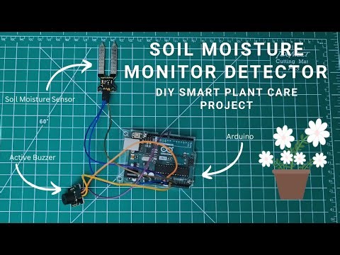 Plant Soil Moisture Monitor Detector with Arduino & Active Buzzer Alert DIY Smart Plant Care Project
