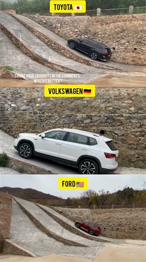 Toyota vs Volkswagen vs Ford ⚠️ Extreme Hill Climb Challenge | Who Reaches the Top?
