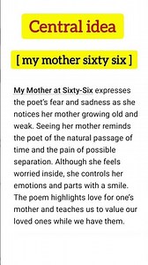 My Mother at Sixty-Six Central Idea | Easy English Explanation