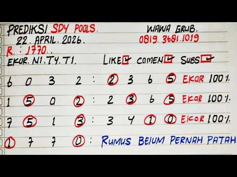 PREDIKSI SDY 22 APRIL 2026 | BOCORAN SDY HARI INI | RUMUS JITU SYDNEY POOLS