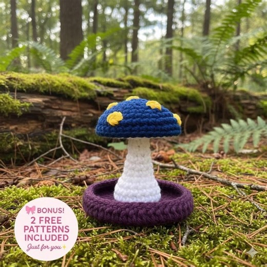 Mushroom Crochet Pattern PDF, Amigurumi Toadstool Tutorial, Fairy Garden Decor, Forest Core Plushie Pattern, 3-in-1 Bundle With 2 Bonus - Etsy