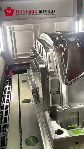 High-speed 3-axis CNC precision machining in progress for bumper instrument panel #injectionmolds