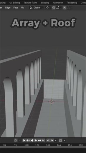 Making Another Surreal Multi - Arch Poolroom In Blender (Timelapse) #shorts #blender #poolrooms
