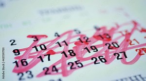 The crossed-out used-up calendar month. Go crazy from wasted time