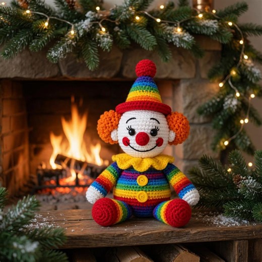 Zigzag Clown Amigurumi Crochet Pattern | Rainbow Circus Doll Plush Toy (PDF Download) - Etsy