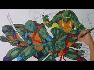 Speed Drawing Teenage Mutant Ninja Turtels - TMNT