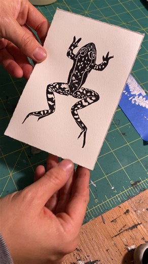 2.4K views | All amphibians are welcome here!  #blockprinting #supportlocalart #printmakersofinstagram #toad #frog | The Nasty Naturalist | Facebook