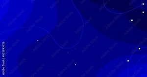 4k bright dark navy blue dynamic animated fluid background. Animation shapes morphic. Abstract halftone dotted HUD pattern, thin wavy lines. Seamless loop banner. Creative light animated gradient BG