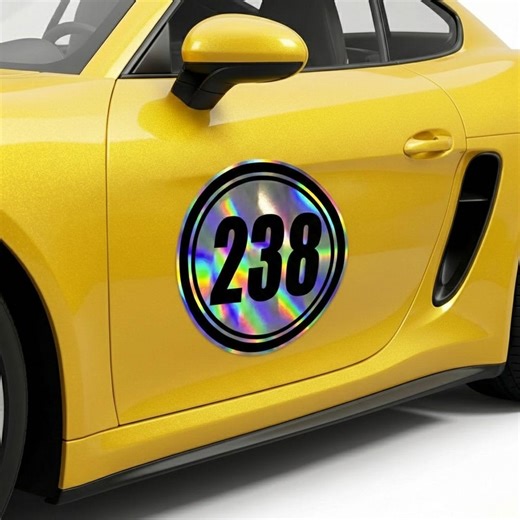 Custom Holographic Racing Number Stickers (set of 2) - Waterproof Oil Slick Car Decals for Track, Autocross, & Drifting - RCC001 - Etsy