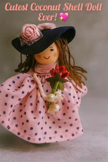 DIY Coconut Shell Doll | Cute Eco-Friendly Craft Idea #diy #coconutshell #recycledart #craft #doll