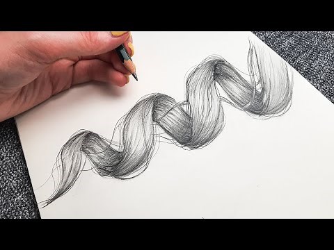 Wie zeichnet man lockige Haare/ eine Locke mit Bleistift? Einfach zeichnen lernen # 18