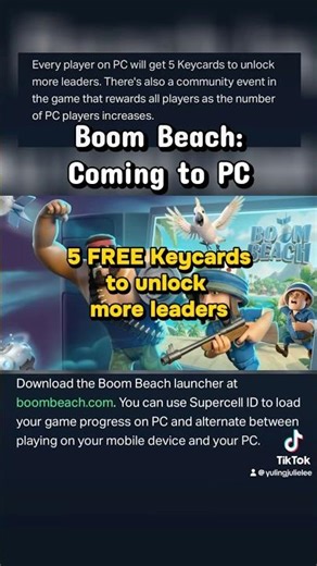 Boom Beach Coming to PC 5 FREE Keycards to unlock more leaders #BoomBeach #BoomBeachOnPC #boombeach